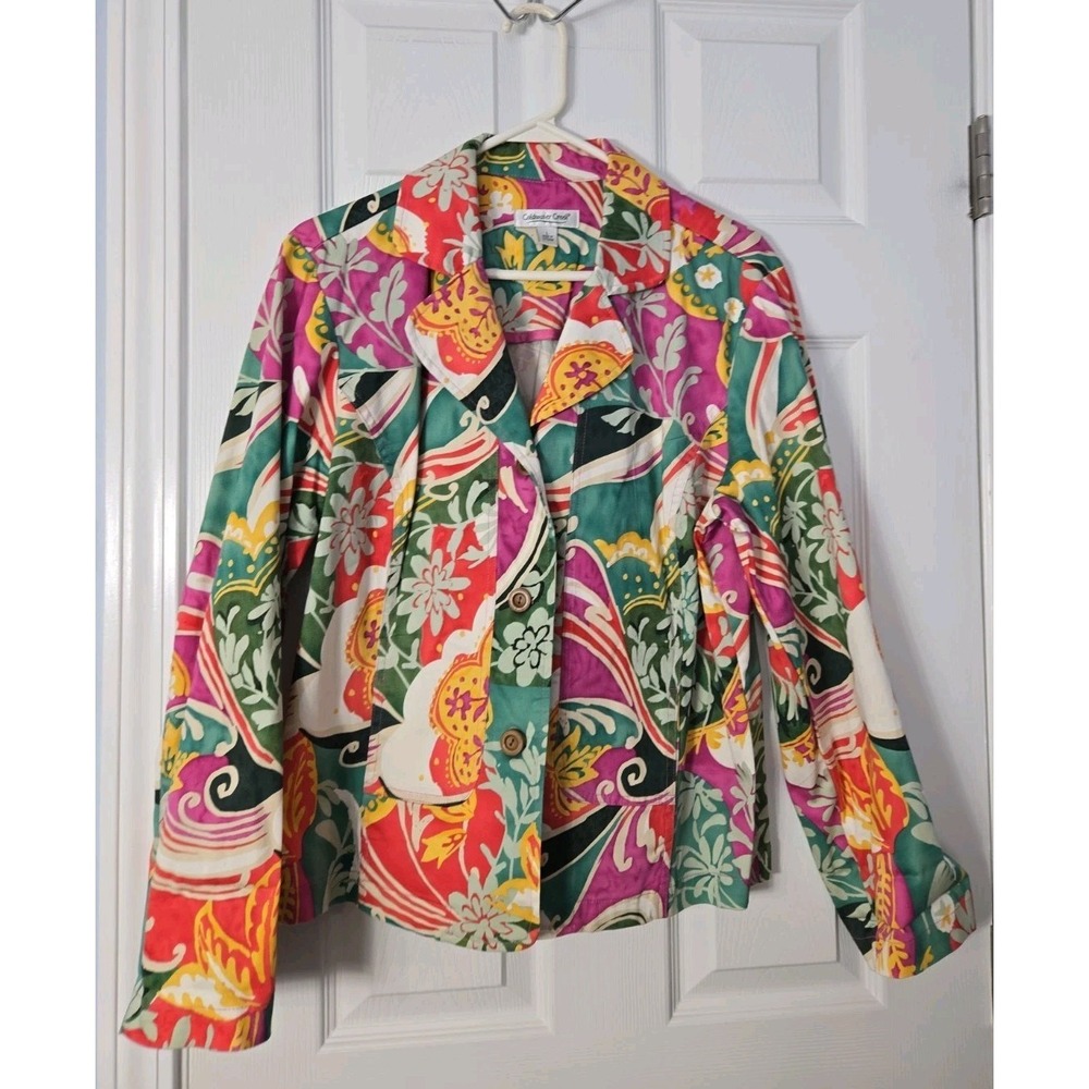 Coldwater Creek Women's Multicolor Floral Blazer Size Large